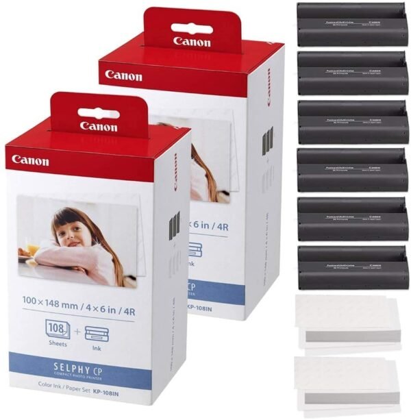 Canon KP-108IN Color Ink and Paper Set ? Total of 216 Sheets