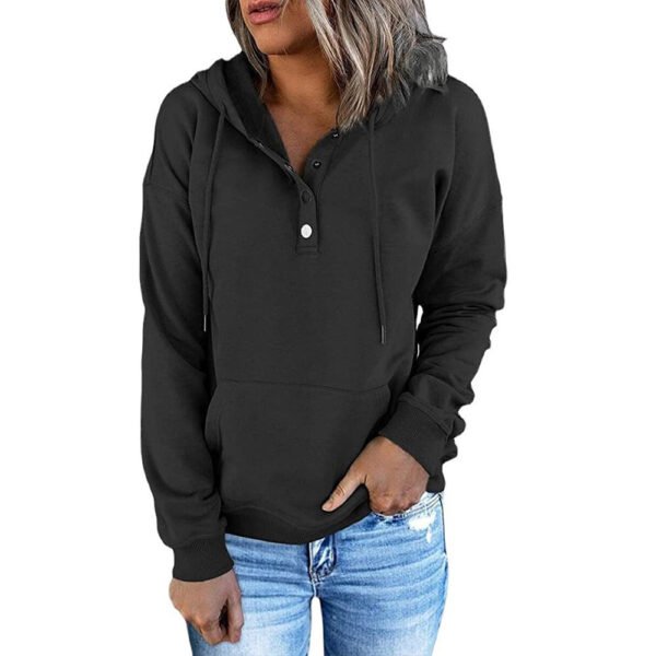 Women's Long-sleeved Coat Loose Casual Hooded Sweater - Image 8