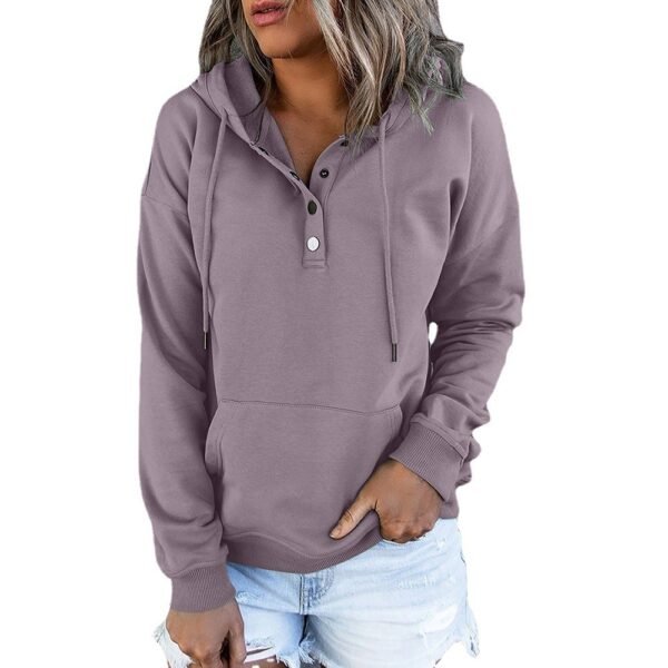 Women's Long-sleeved Coat Loose Casual Hooded Sweater - Image 4