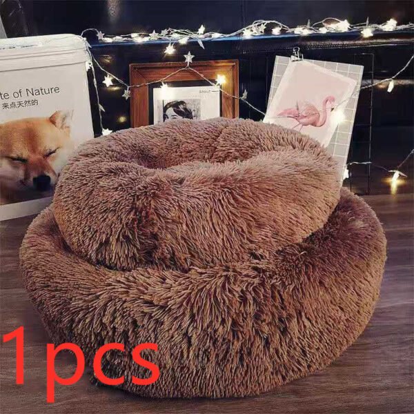 Dog Beds For Small Dogs Round Plush Cat Litter Kennel Pet Nest Mat Puppy Beds - Image 7