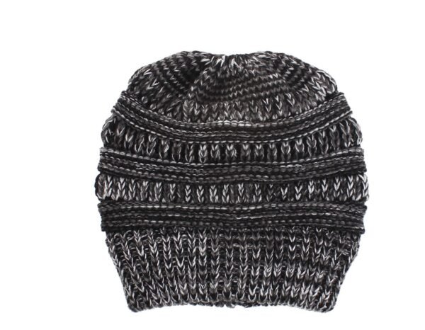 Mixed Color Knitted Wool Hat Ladies Non-labeled Ponytail Hat - Image 7