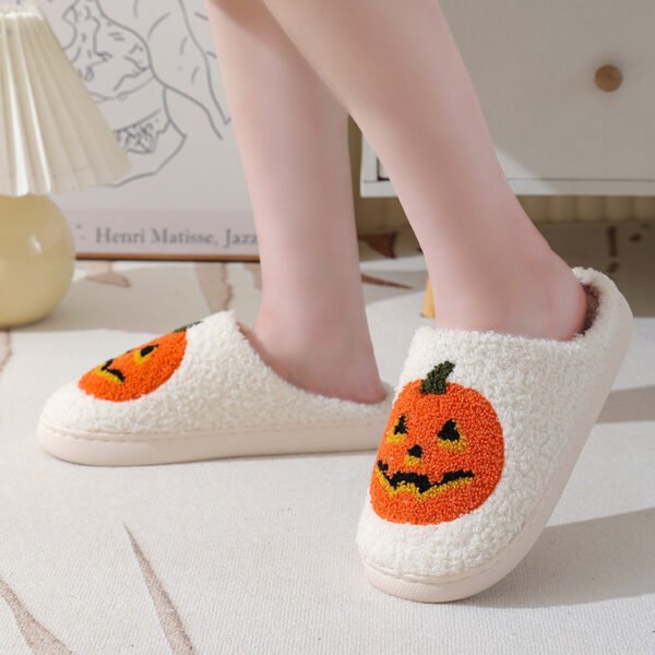 Halloween Pumpkin Cartoon Slippers Warm Winter Slippers Men And Women Couples Indoor House Shoes - Image 4