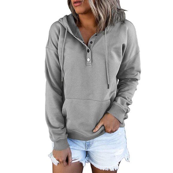 Women's Long-sleeved Coat Loose Casual Hooded Sweater - Image 7