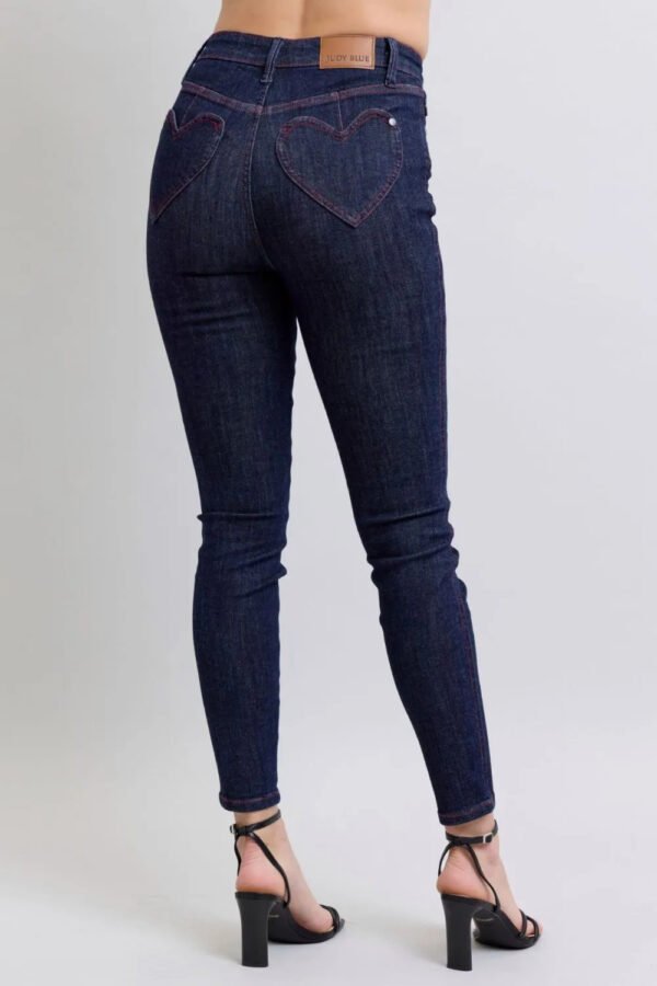 Judy Blue Full Size Heart Shaped Back Pockets Skinny Jeans - Image 5