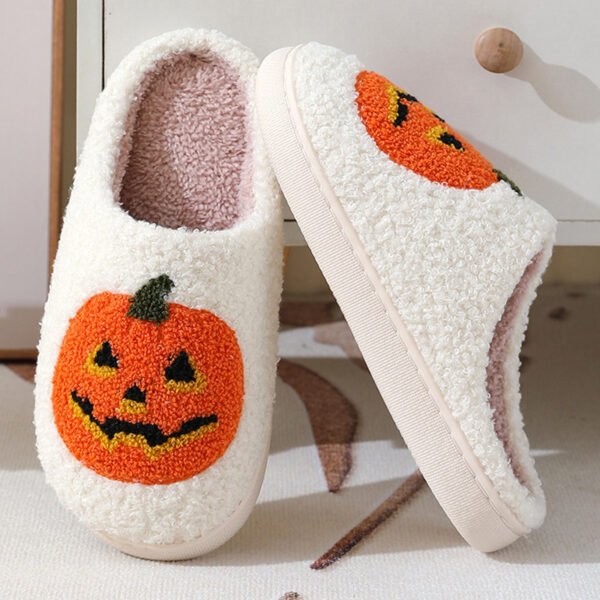 Halloween Pumpkin Cartoon Slippers Warm Winter Slippers Men And Women Couples Indoor House Shoes - Image 6